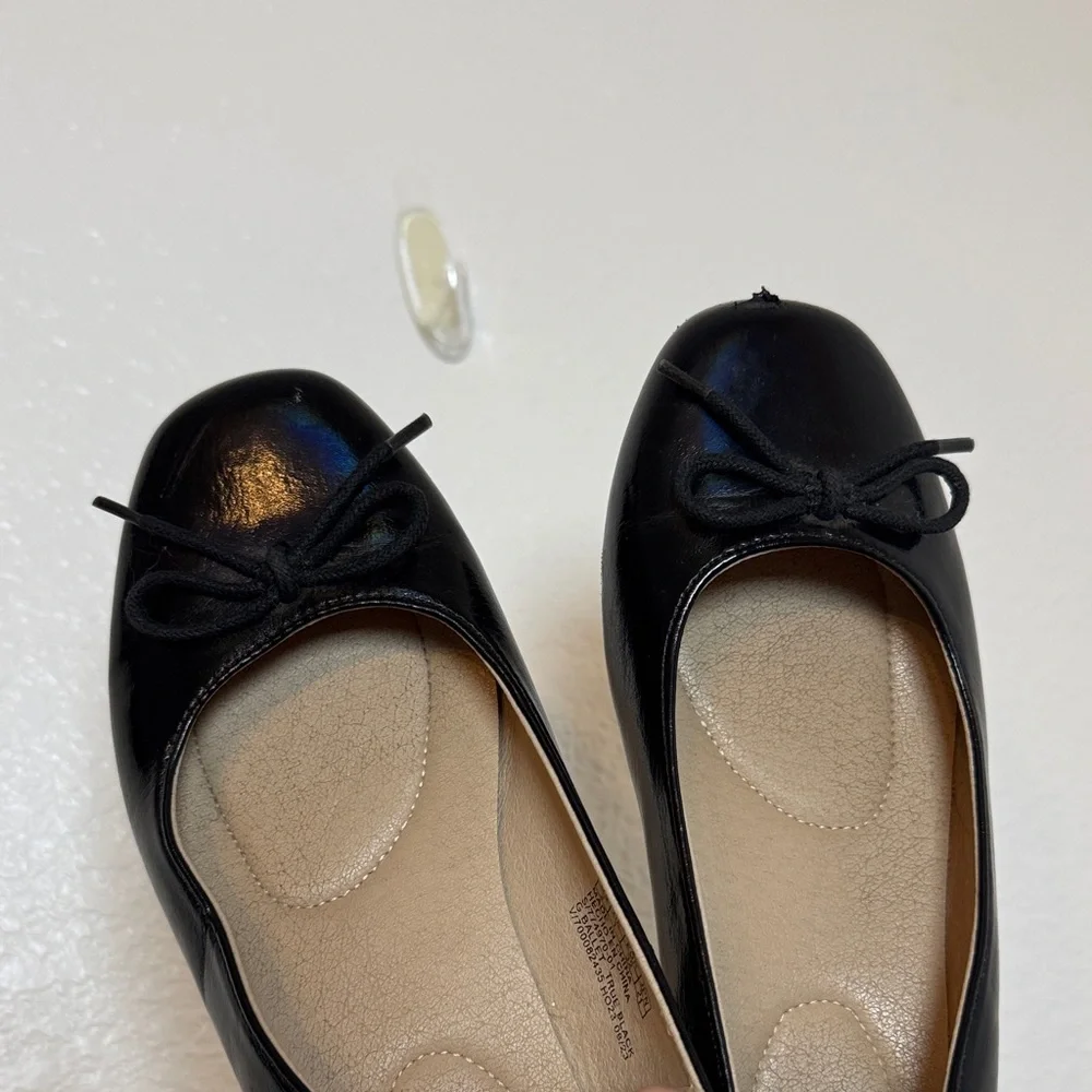 GAP Black Girls' Patent Ballet Flats with Bow